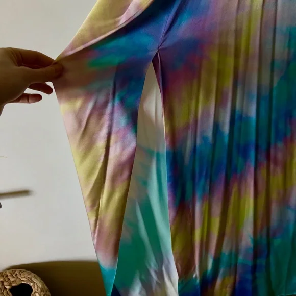 Silk Retrofete Multicolor Tie-Dye Maxi Slip Dress - Picture 8 of 14
